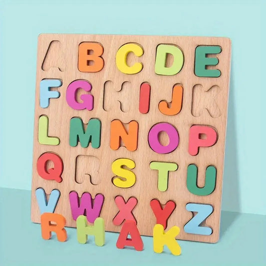 ZENAURA Wooden Alphabet & Number Puzzle , Montessori Educational Learning Toy for Kids 3+ years