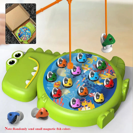 ZENAURA Dinosaur Magnetic Fishing Game  Fun Montessori Learning Toy for Kids 3-6
