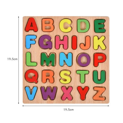ZENAURA Wooden Alphabet & Number Puzzle , Montessori Educational Learning Toy for Kids 3+ years