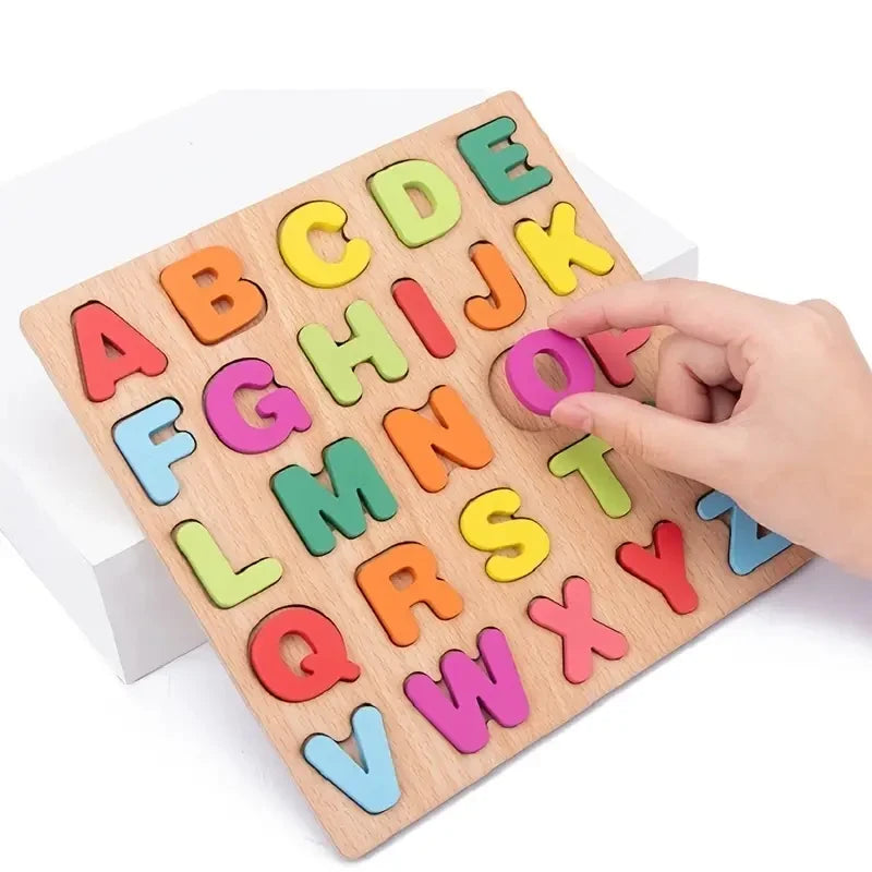 ZENAURA Wooden Alphabet & Number Puzzle , Montessori Educational Learning Toy for Kids 3+ years