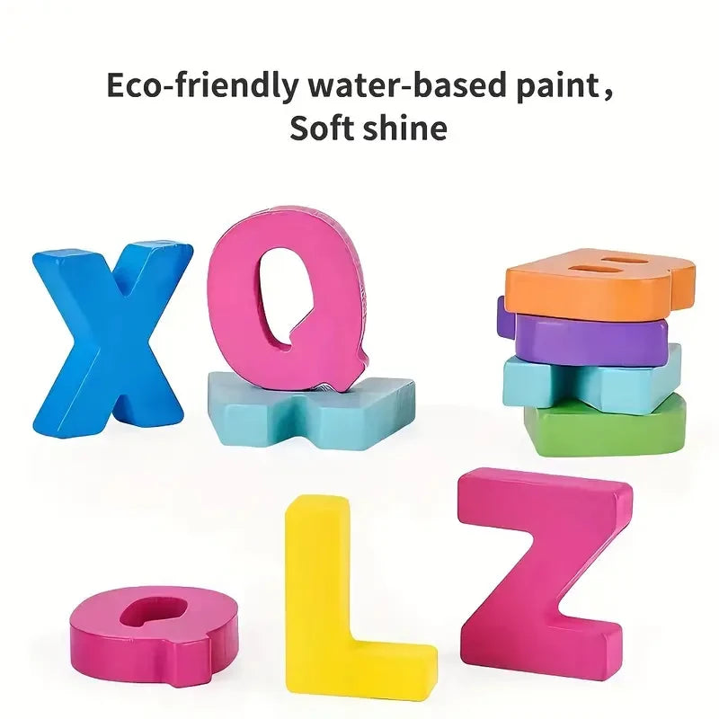 ZENAURA Wooden Alphabet & Number Puzzle , Montessori Educational Learning Toy for Kids 3+ years