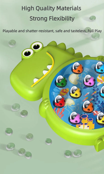 ZENAURA Dinosaur Magnetic Fishing Game  Fun Montessori Learning Toy for Kids 3-6
