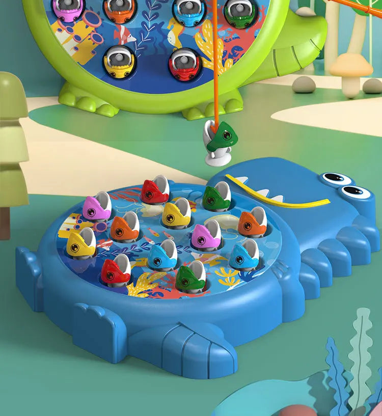 ZENAURA Dinosaur Magnetic Fishing Game  Fun Montessori Learning Toy for Kids 3-6