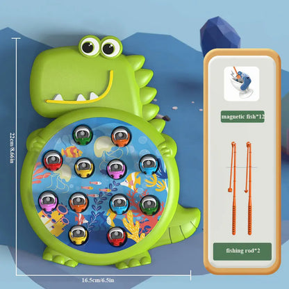 ZENAURA Dinosaur Magnetic Fishing Game  Fun Montessori Learning Toy for Kids 3-6